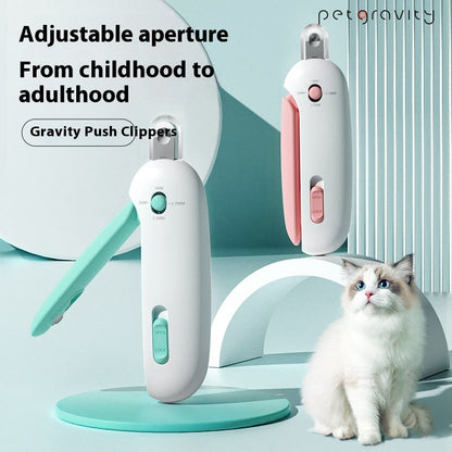 Pet Nail Clippers with Gravity Push Mechanism